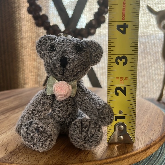 Kuddle Me Toys Keychain Bear With Pink Rose Bow And Brown Buttons. 2000 Vtg - Picture 6 of 8